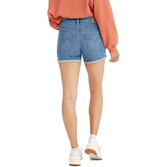 Levi's Women's Mid Length Hypersoft Slim Shorts NWT - Picture 3 of 4